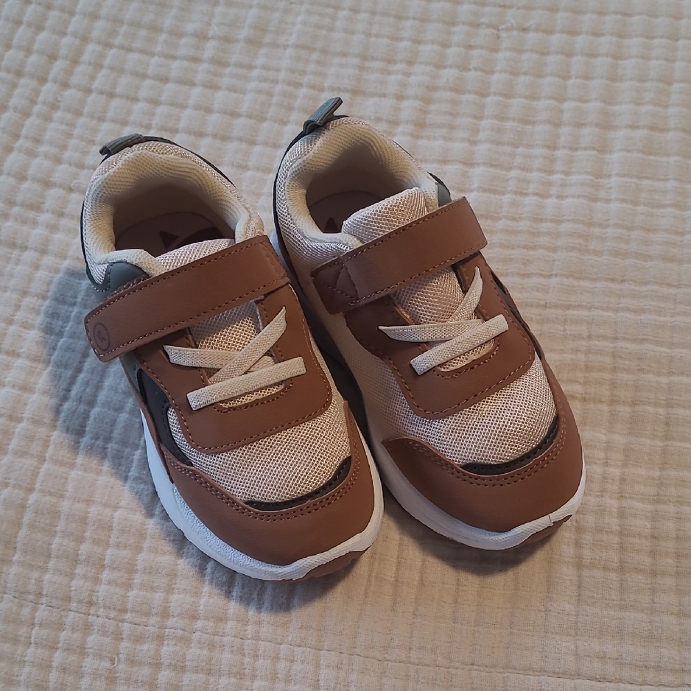Brown and White Boys Stride Rite Shoes